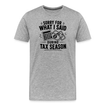 Don d’expert-comptable fiscal pour un professionnel CPA - T-shirt bio Premium Homme - gris chiné - Devant - Damien (186cm)