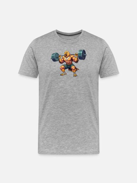 Lifting Eagle: Feathered Strength - Men's Premium Organic T-Shirt - heather grey