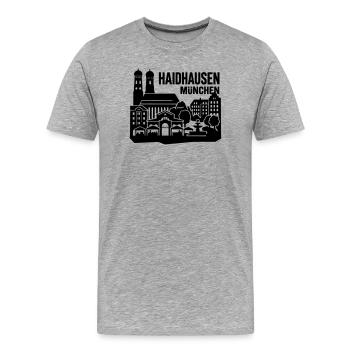München Skyline Haidhausen - Männer Premium Bio T-Shirt - Grau meliert - Vorne - Damien (186cm)