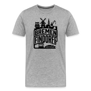 Brême Findorff – Maison & District - T-shirt bio Premium Homme - gris chiné - Devant - Damien (186cm)