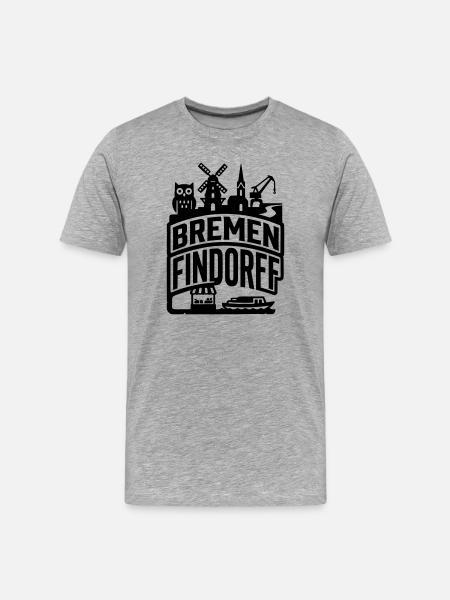Brême Findorff – Maison & District - T-shirt bio Premium Homme - gris chiné