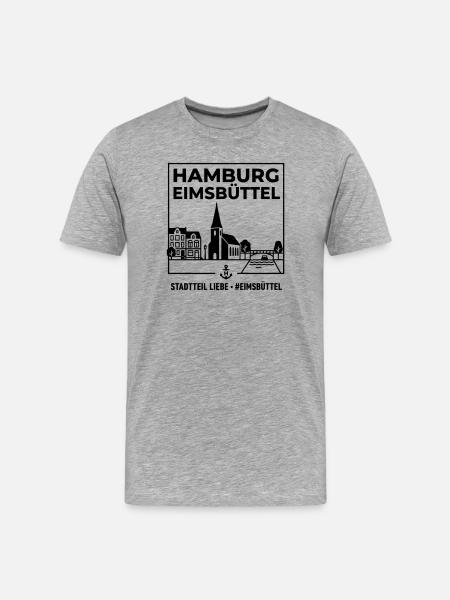 Hamburg Eimsbüttel - Männer Premium Bio T-Shirt - Grau meliert