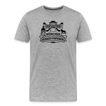 München Neuhausen Nymphenburg - Männer Premium Bio T-Shirt - Grau meliert - Vorne - Damien (186cm)