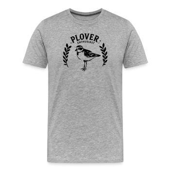 Passionné de pluviers Oiseau de rivage noir - T-shirt bio Premium Homme - gris chiné - Devant - Damien (186cm)