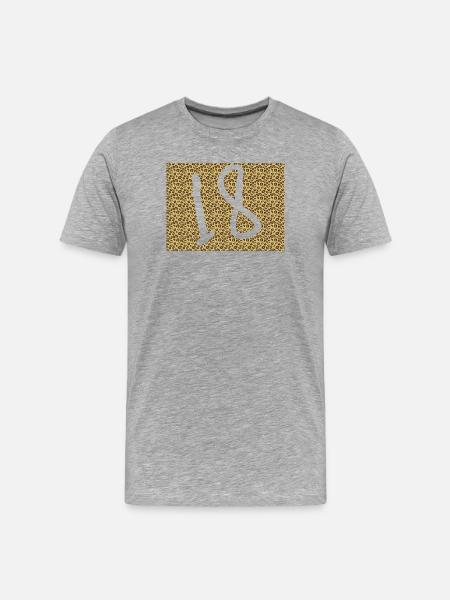 Leopard Pattern with Large Ampersand - Men's Premium Organic T-Shirt - heather grey