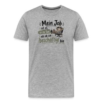 Beschäftigt tun wie ein faules Faultier - Männer Premium Bio T-Shirt - Grau meliert - Vorne - Damien (186cm)