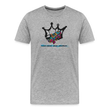 Skatershirt für Kids - Männer Premium Bio T-Shirt - Grau meliert - Vorne - Damien (186cm)