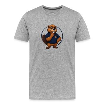 Benno Biber, banquier - T-shirt bio Premium Homme - gris chiné - Devant - Damien (186cm)