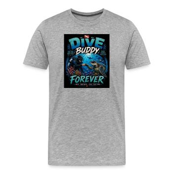 Amitié de plongée pour toujours - T-shirt bio Premium Homme - gris chiné - Devant - Damien (186cm)