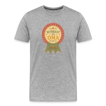 Befördert zur Oma 2026 - Männer Premium Bio T-Shirt - Grau meliert - Vorne - Damien (186cm)