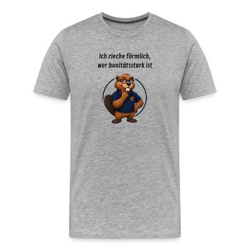 Benno Biber Banker - Bonität - Männer Premium Bio T-Shirt - Grau meliert - Vorne - Damien (186cm)