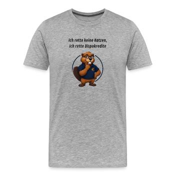 Benno Biber Banker - Dispokredite - Männer Premium Bio T-Shirt - Grau meliert - Vorne - Damien (186cm)