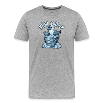 Mouette fraîche sur glace - T-shirt bio Premium Homme - gris chiné - Devant - Damien (186cm)