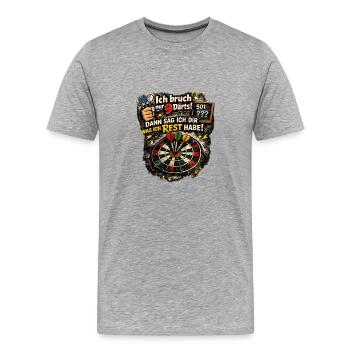 Nur 9 Darts Rest Bleibt - Männer Premium Bio T-Shirt - Grau meliert - Vorne - Damien (186cm)