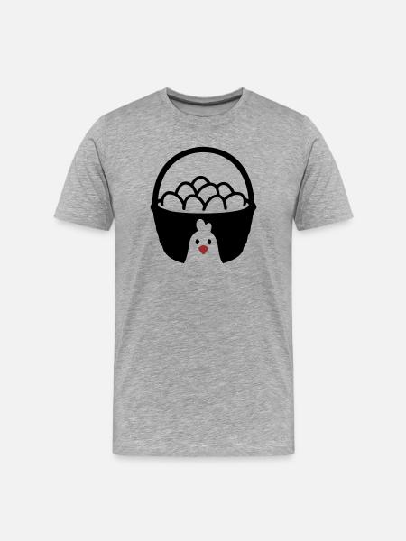 Egg Basket Chicken Icon - Men's Premium Organic T-Shirt - heather grey
