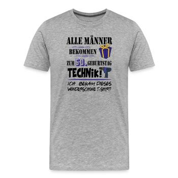 60. Geburtstag Handwerker Technik Werkzeug - Männer Premium Bio T-Shirt - Grau meliert - Vorne - Damien (186cm)