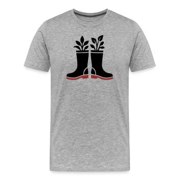 Icône des plantes bottes en caoutchouc - T-shirt bio Premium Homme - gris chiné - Devant - Damien (186cm)
