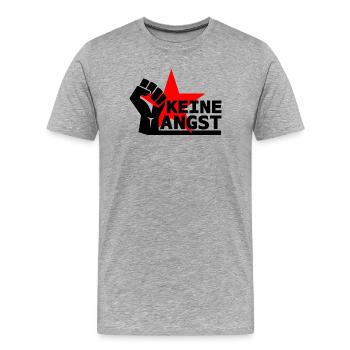 Widerstand - Keine Angst - Männer Premium Bio T-Shirt - Grau meliert - Vorne - Damien (186cm)