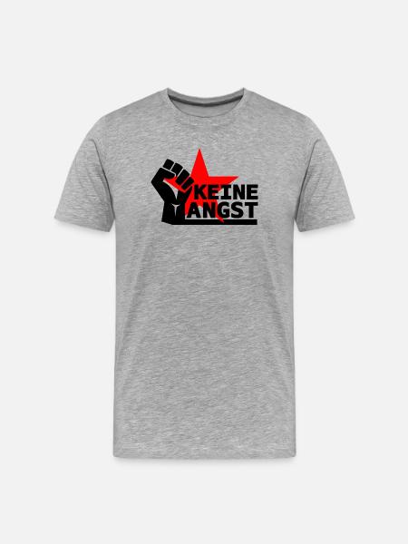 Widerstand - Keine Angst - Männer Premium Bio T-Shirt - Grau meliert