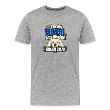 Le golden retriever anglais à la crème se montre royal - T-shirt bio Premium Homme - gris chiné - Devant - Damien (186cm)