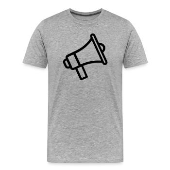 mégaphone - T-shirt bio Premium Homme - gris chiné - Devant - Damien (186cm)