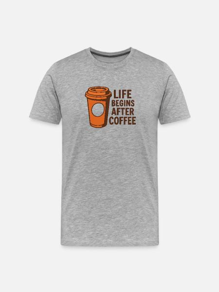 Life Begins After Coffee - Men's Premium Organic T-Shirt - heather grey