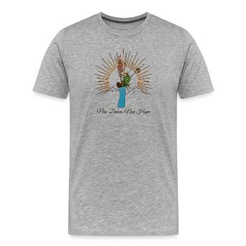Nouvelle Aube Nouvel Espoir Lever floral - T-shirt bio Premium Homme - gris chiné - Devant - Damien (186cm)