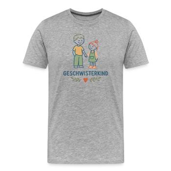 Geschwisterkind Geschwisterliebe - Männer Premium Bio T-Shirt - Grau meliert - Vorne - Damien (186cm)