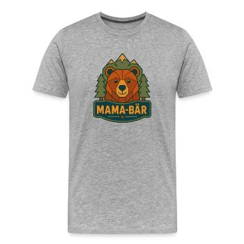 Mama Bär Berg Wildnis - Männer Premium Bio T-Shirt - Grau meliert - Vorne - Damien (186cm)