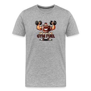 Gym Fuel 5h Haltérophile de café de l’équipe - T-shirt bio Premium Homme - gris chiné - Devant - Damien (186cm)
