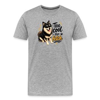 Le Lapphund finlandais trop cool - T-shirt bio Premium Homme - gris chiné - Devant - Damien (186cm)