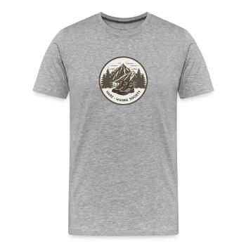 Société de randonnée du Harz | Insigne vintage de plein air - T-shirt bio Premium Homme - gris chiné - Devant - Damien (186cm)