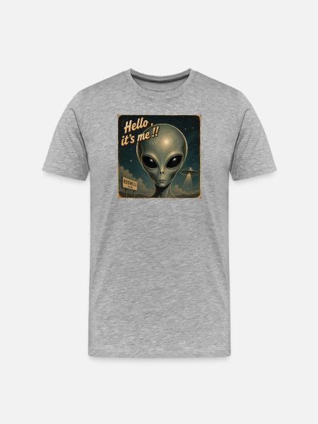 ALIEN - Hello it's me - Men's Premium Organic T-Shirt - heather grey