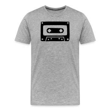 Retro Musik Kassette Vintage 80er 90er Jahre Gesch - Männer Premium Bio T-Shirt - Grau meliert - Vorne - Damien (186cm)