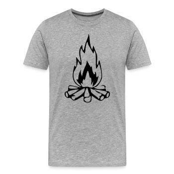 Cadeau du feu de camp - T-shirt bio Premium Homme - gris chiné - Devant - Damien (186cm)