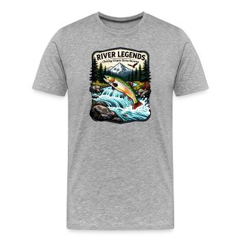 Légendes de la rivière Sunrise Giants - T-shirt bio Premium Homme - gris chiné - Devant - Damien (186cm)