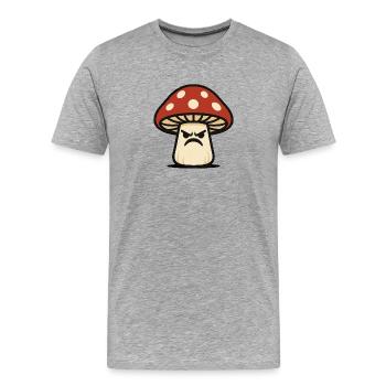 Streetwear Champignon en colère - T-shirt bio Premium Homme - gris chiné - Devant - Damien (186cm)