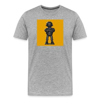 Streetwear Sombre Extra - T-shirt bio Premium Homme - gris chiné - Devant - Damien (186cm)