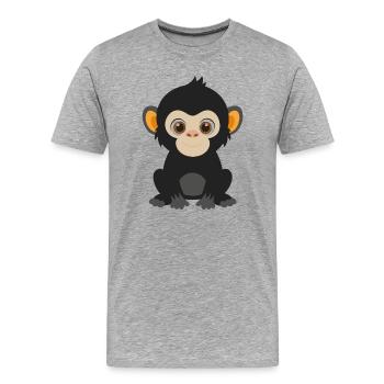 Baby-Gorilla - Männer Premium Bio T-Shirt - Grau meliert - Vorne - Damien (186cm)