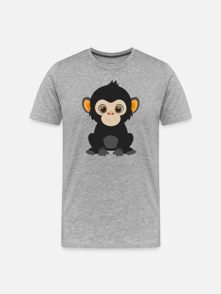 Bébé gorille - T-shirt bio Premium Homme - gris chiné