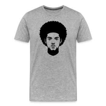 Homme afro - T-shirt bio Premium Homme - gris chiné - Devant - Damien (186cm)