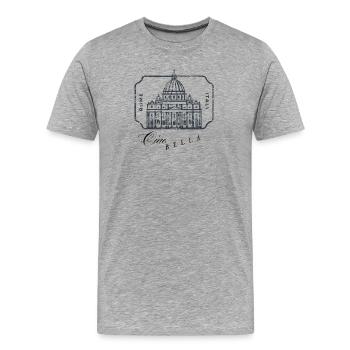 Rome Basilica Stamp Art - Men's Premium Organic T-Shirt - heather grey - Front - Damien (186cm)