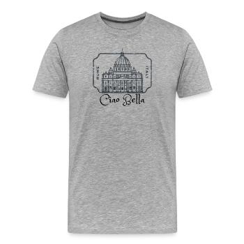 Rome Dome Stamp Heritage - Men's Premium Organic T-Shirt - heather grey - Front - Damien (186cm)