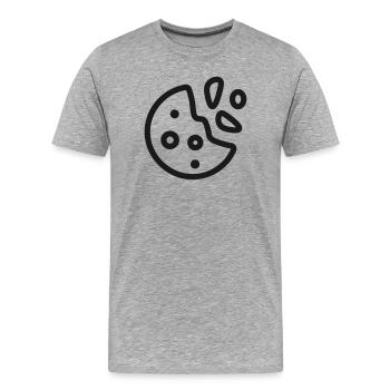 Icône de ligne de morsure de cookie Symbole de suivi du navigateur web - T-shirt bio Premium Homme - gris chiné - Devant - Damien (186cm)