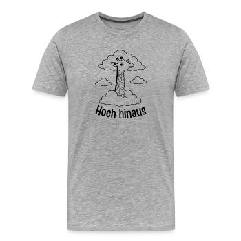Giraffe hoch hinaus - Männer Premium Bio T-Shirt - Grau meliert - Vorne - Damien (186cm)