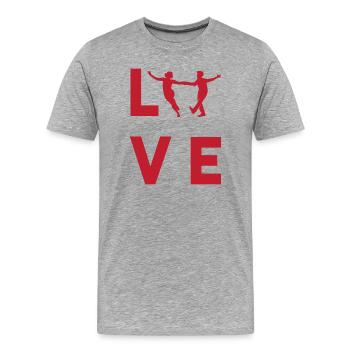 Musique Swing Swing - T-shirt bio Premium Homme - gris chiné - Devant - Damien (186cm)