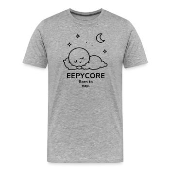 Eepycore – Born to Nap | Cozy Sleep Mood - Männer Premium Bio T-Shirt - Grau meliert - Vorne - Damien (186cm)