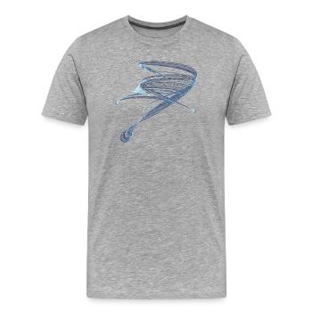 Le chemin de fer secret – Théorie du chaos - T-shirt bio Premium Homme - gris chiné - Devant - Damien (186cm)