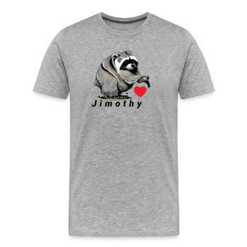 Conception du cœur de Jimothy Suricate - T-shirt bio Premium Homme - gris chiné - Devant - Damien (186cm)