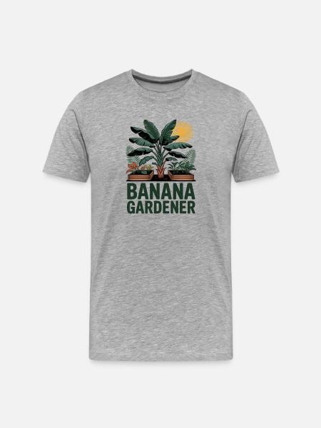 Banana Gardener Tropical Garden - Men's Premium Organic T-Shirt - heather grey